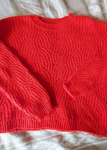 Bohem Nar Çiçeği Yuvarlak Yaka Triko Kazak - Görsel 4