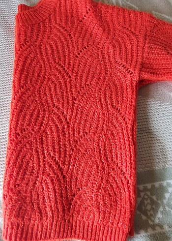 Bohem Nar Çiçeği Yuvarlak Yaka Triko Kazak - Görsel 2