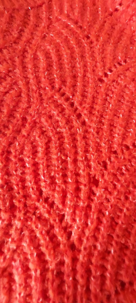 Bohem Nar Çiçeği Yuvarlak Yaka Triko Kazak - Görsel 3