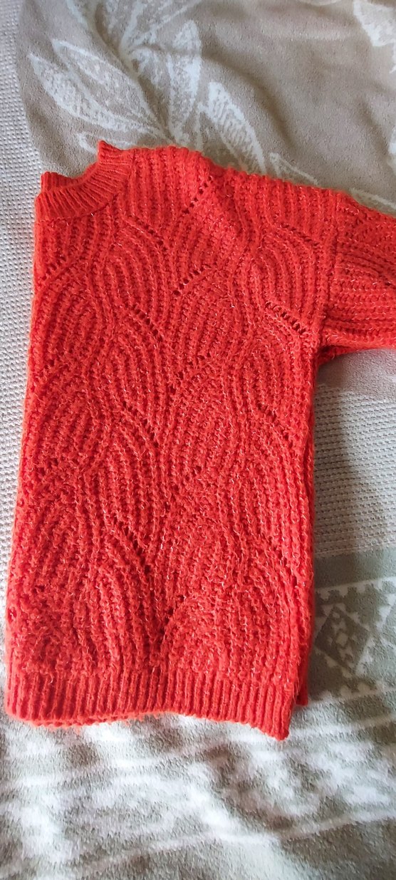 Bohem Nar Çiçeği Yuvarlak Yaka Triko Kazak - Görsel 2