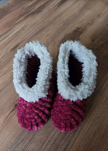 Kız Çocuk Pembe Örgü Sıcak Panduf - Görsel 4