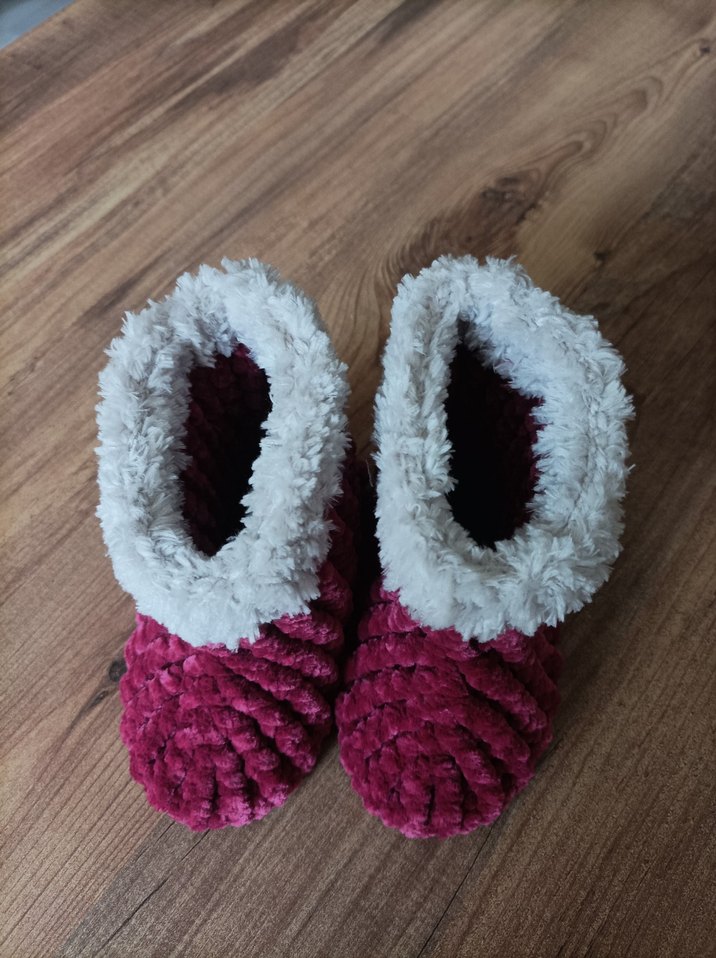 Kız Çocuk Pembe Örgü Sıcak Panduf - Görsel 4