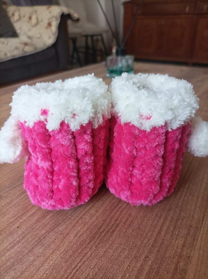 Kızlar için Pembe Sıcak Peluş Ev Terliği - Görsel 3