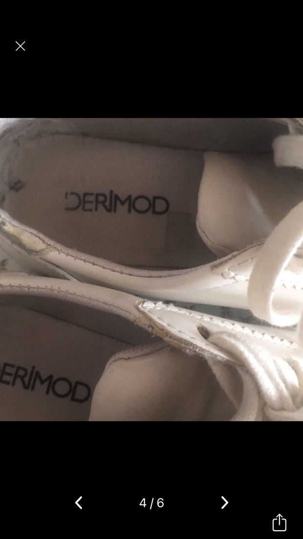 Beyaz Gri Platform Topuklu Bağcıklı Kadın Spor Ayakkabı iç arka - Görsel 5