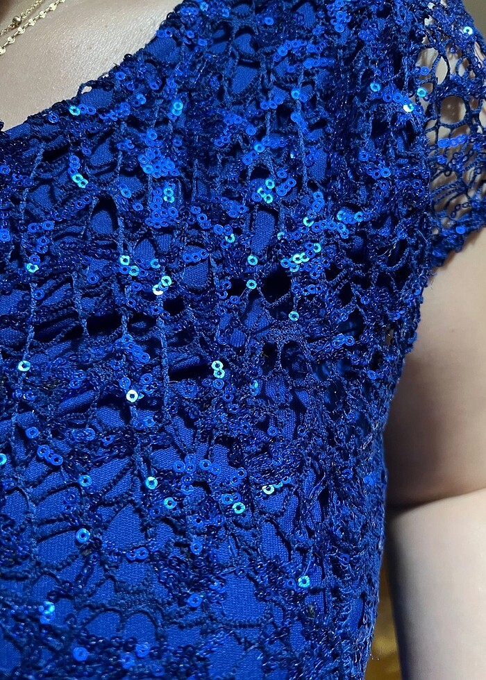 Payetli gece elbisesi - Görsel 5