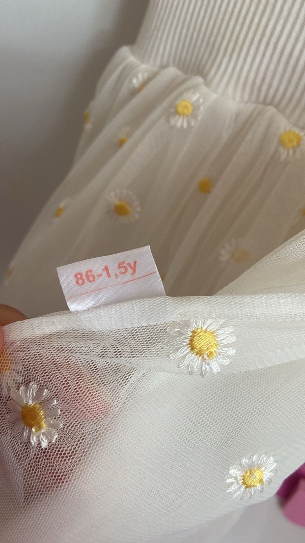 Kız Çocuk Beyaz Nakışlı Dantel Elbise - Görsel 2