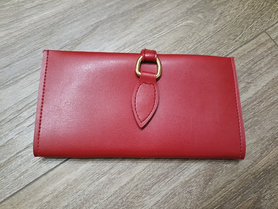 Kırmızı Deri Kadın Cüzdanı Tokalı - Görsel 2