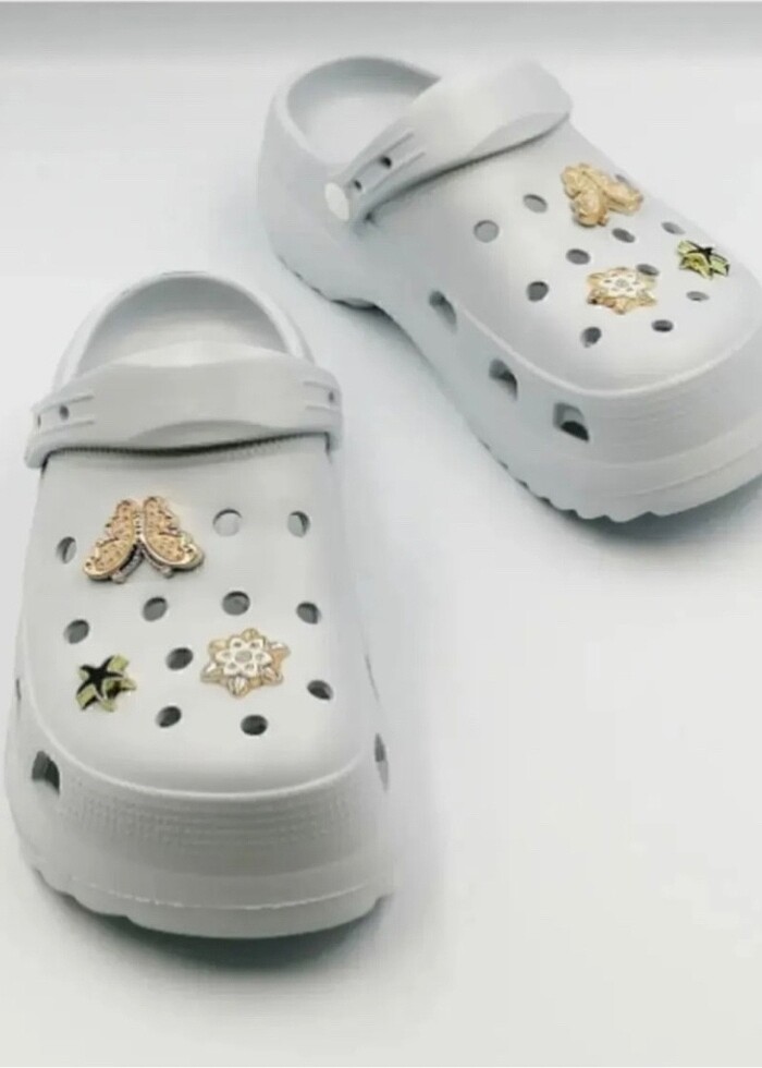 Buz gri rengi , crocs terlik - Görsel 2