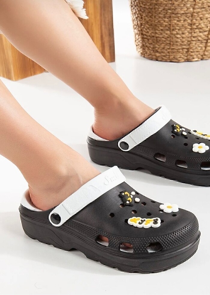 Siyah crocs terlik - Görsel 2