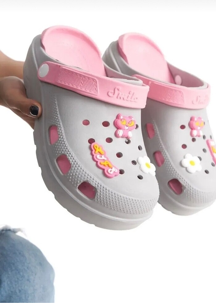 Gri crocs terlik - Görsel 2