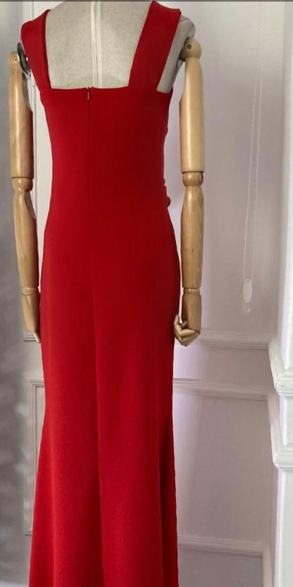 Klasik Kırmızı Uzun Abiye Elbise - Görsel 3