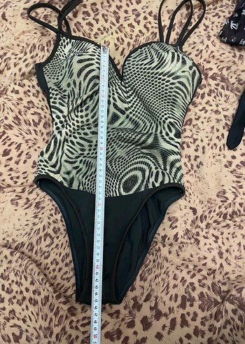 Zebra Desenli Siyah Strappy Mayo - Görsel 4