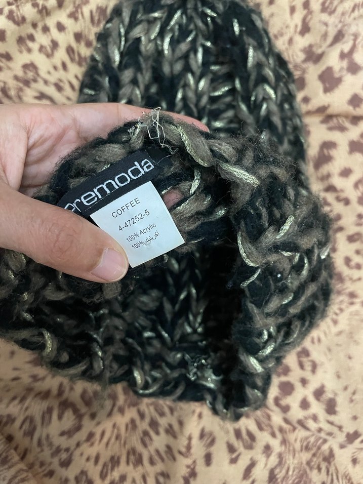 Gri Örgü Ponponlu Kadın Bere - Görsel 3