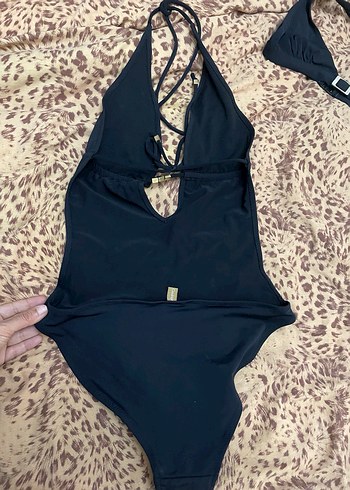 Siyah İnce Askılı Mini Kadın Mayo - Görsel 3