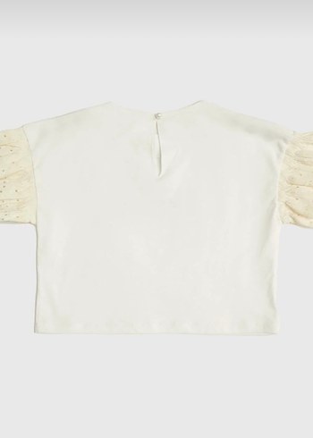 Kızlar için Dantelli Nakışlı tişort - Görsel 3