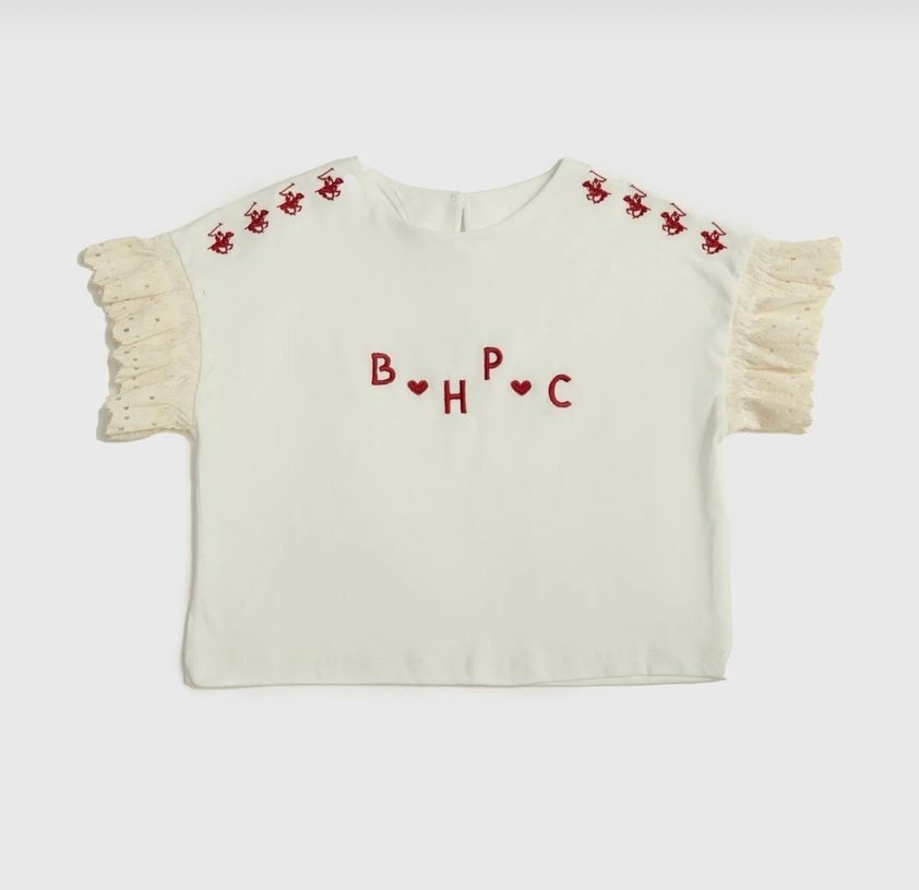 Kızlar için Dantelli Nakışlı tişort - Görsel 4