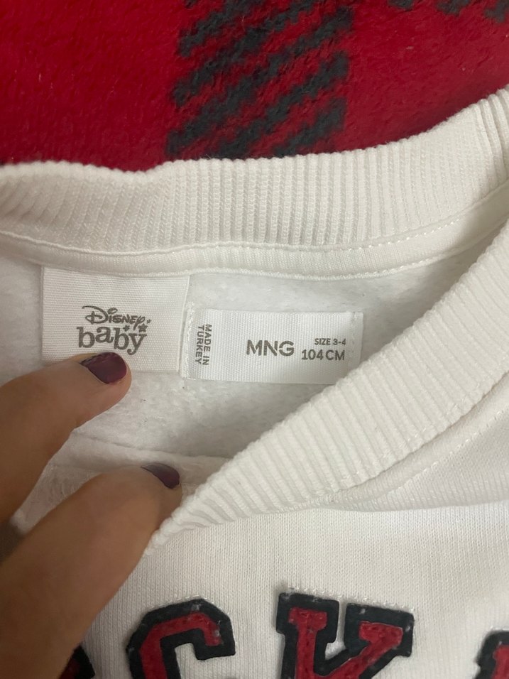 Beyaz Mickey Mouse Baskılı erkek Sweatshirt - Görsel 2