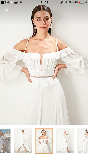 Trendyol & Milla Trendyol milla beyaz dış çekim elbisesi kiralık fiyat