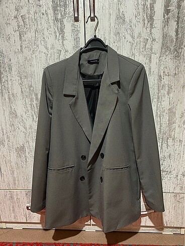 GRİ OVERSİZE BLAZER CEKET