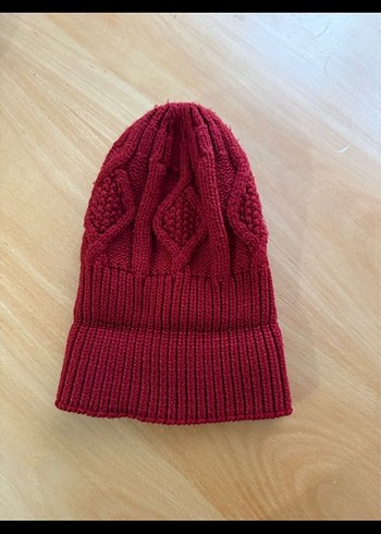 Bordo Örgü Kadın Bere - Görsel 3