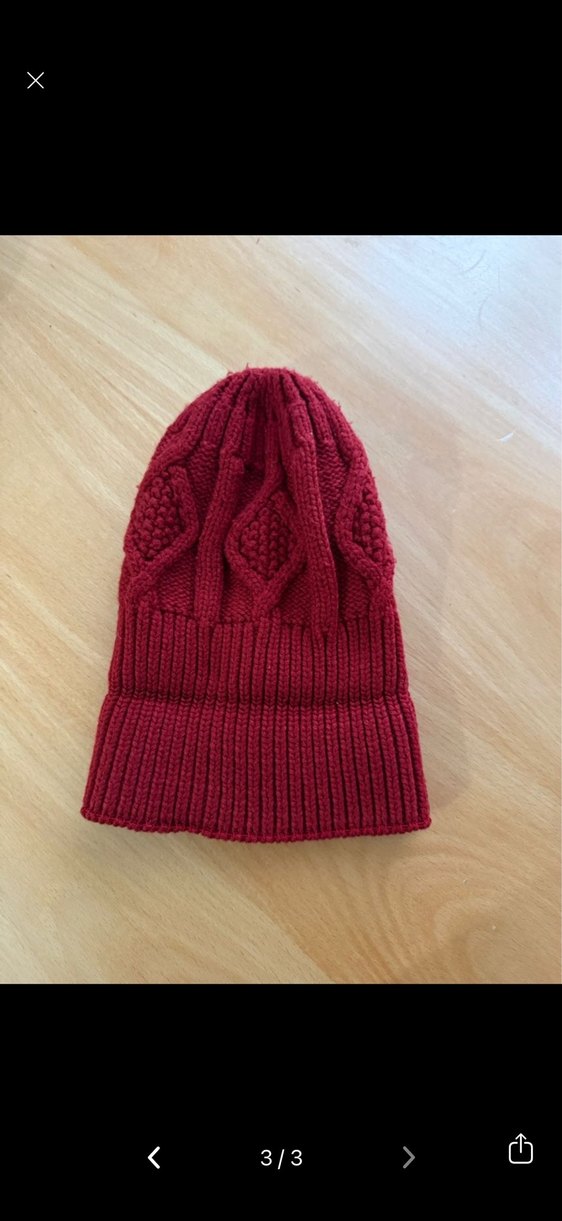 Bordo Örgü Kadın Bere - Görsel 3