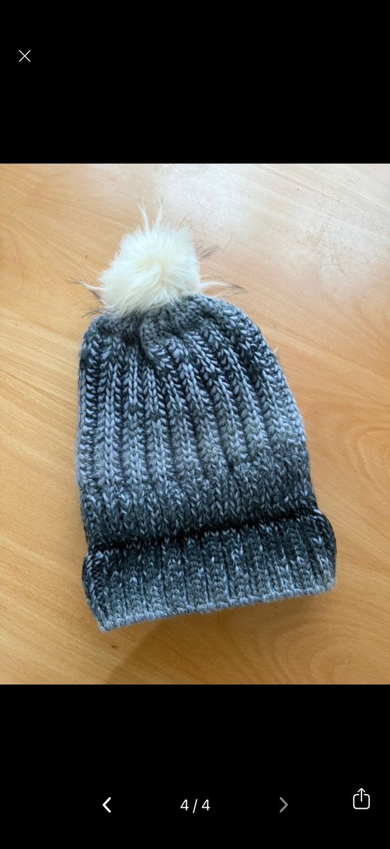 Gri Örgü Kadın Bere Ponponlu - Görsel 4