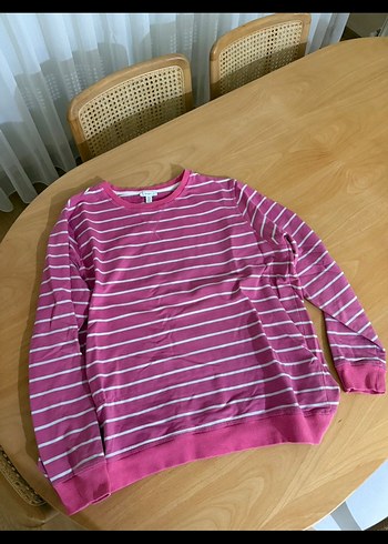 Kız Çocuk Pembe Çizgili Kısa Kollu Tişört - Görsel 2