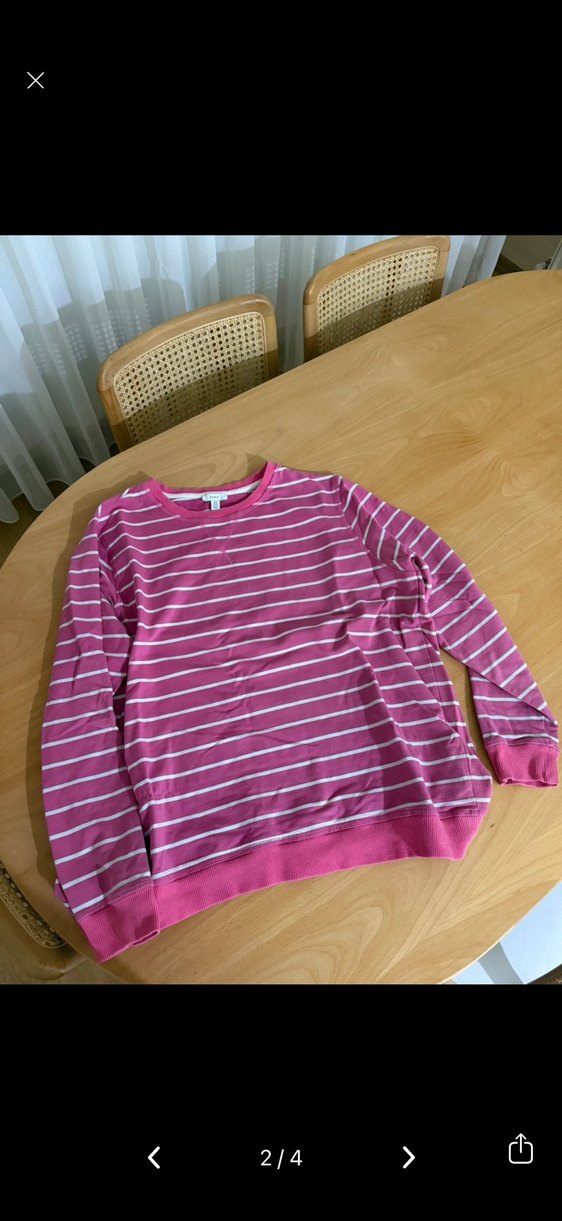 Kız Çocuk Pembe Çizgili Kısa Kollu Tişört - Görsel 2