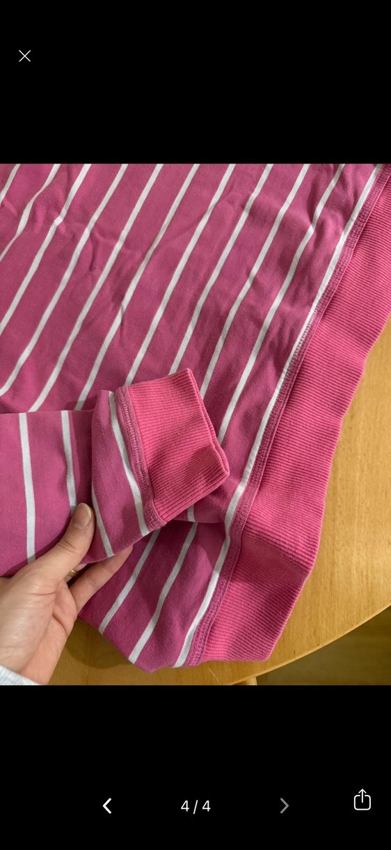 Kız Çocuk Pembe Çizgili Kısa Kollu Tişört - Görsel 4