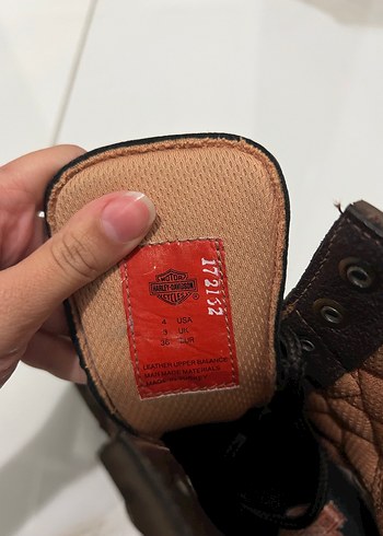 Kahverengi Harley Deri Tokalı Biker Bot - Görsel 9