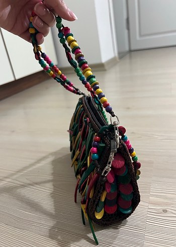 Boncuk Detaylı Renkli Kadın Çanta - Görsel 4