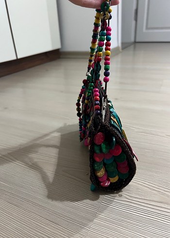 Boncuk Detaylı Renkli Kadın Çanta - Görsel 5