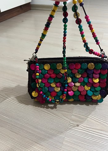Boncuk Detaylı Renkli Kadın Çanta - Görsel 2