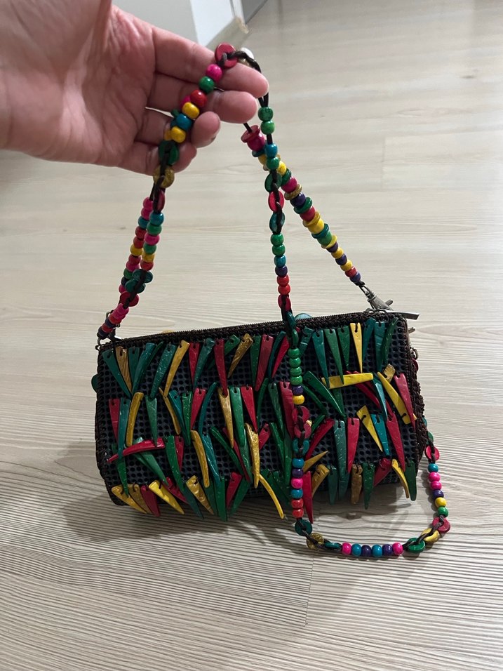 Boncuk Detaylı Renkli Kadın Çanta - Görsel 3