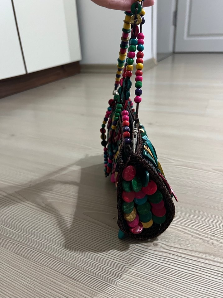 Boncuk Detaylı Renkli Kadın Çanta - Görsel 5