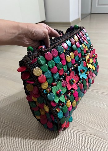 Renkli Boncuk Detaylı Kadın Çanta - Görsel 4