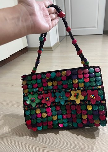 Renkli Boncuk Detaylı Kadın Çanta - Görsel 3