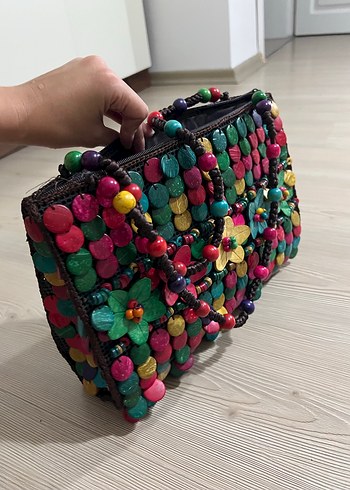 Renkli Boncuk Detaylı Kadın Çanta - Görsel 6