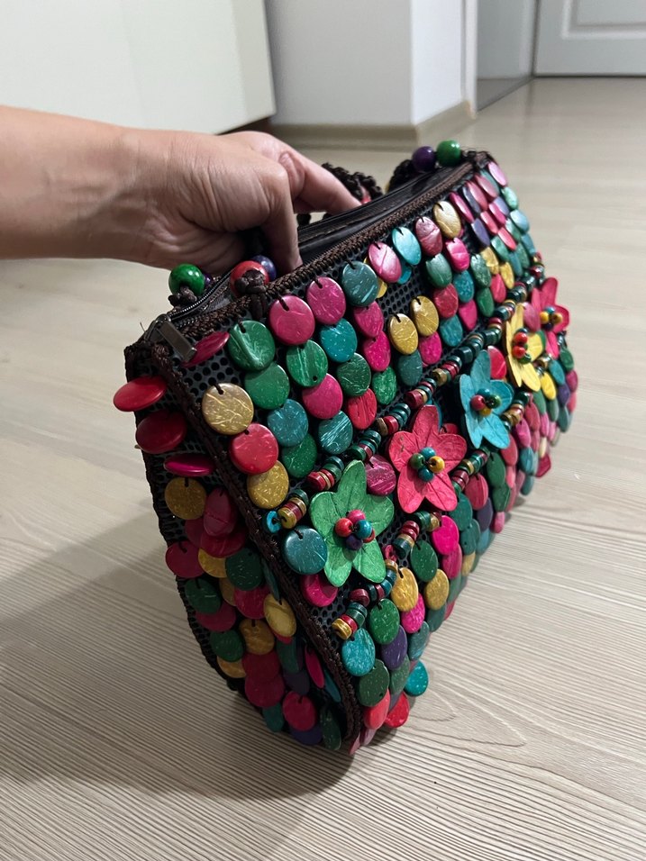 Renkli Boncuk Detaylı Kadın Çanta - Görsel 4