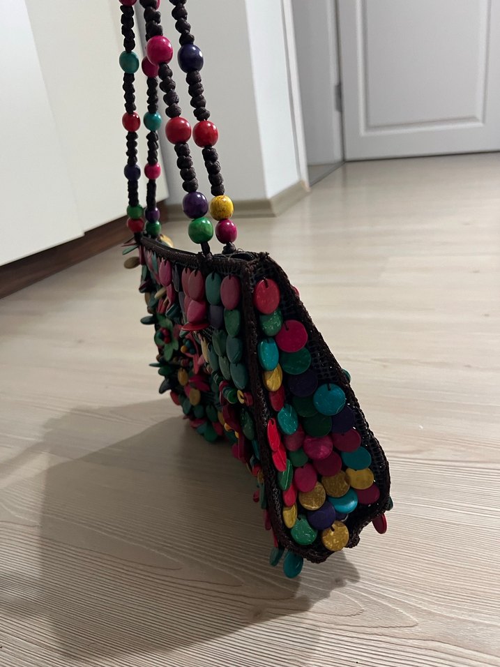 Renkli Boncuk Detaylı Kadın Çanta - Görsel 2