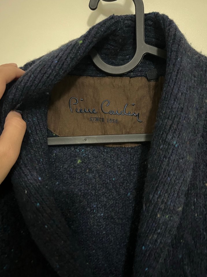 Pierre Cardin Lacivert Örgü Yün Erkek Hırka - Görsel 5