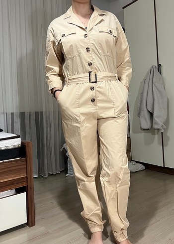 Mavi Marka Bej Kemerli Kadın Tulum - Görsel 7