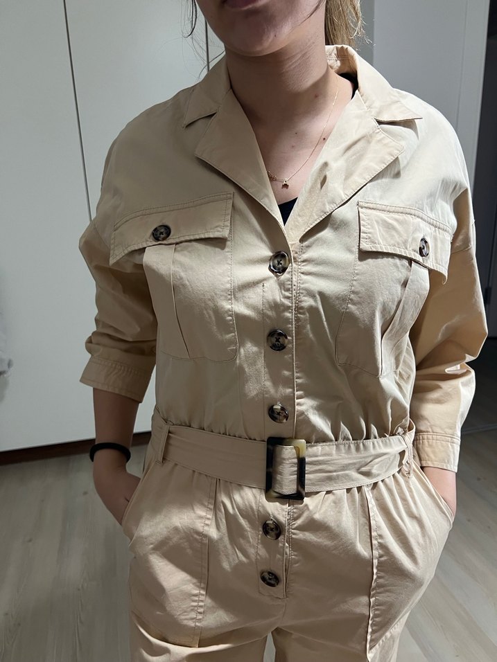 Mavi Marka Bej Kemerli Kadın Tulum - Görsel 3