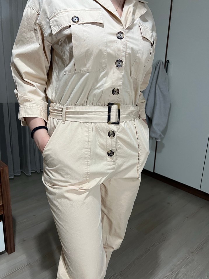 Mavi Marka Bej Kemerli Kadın Tulum - Görsel 4