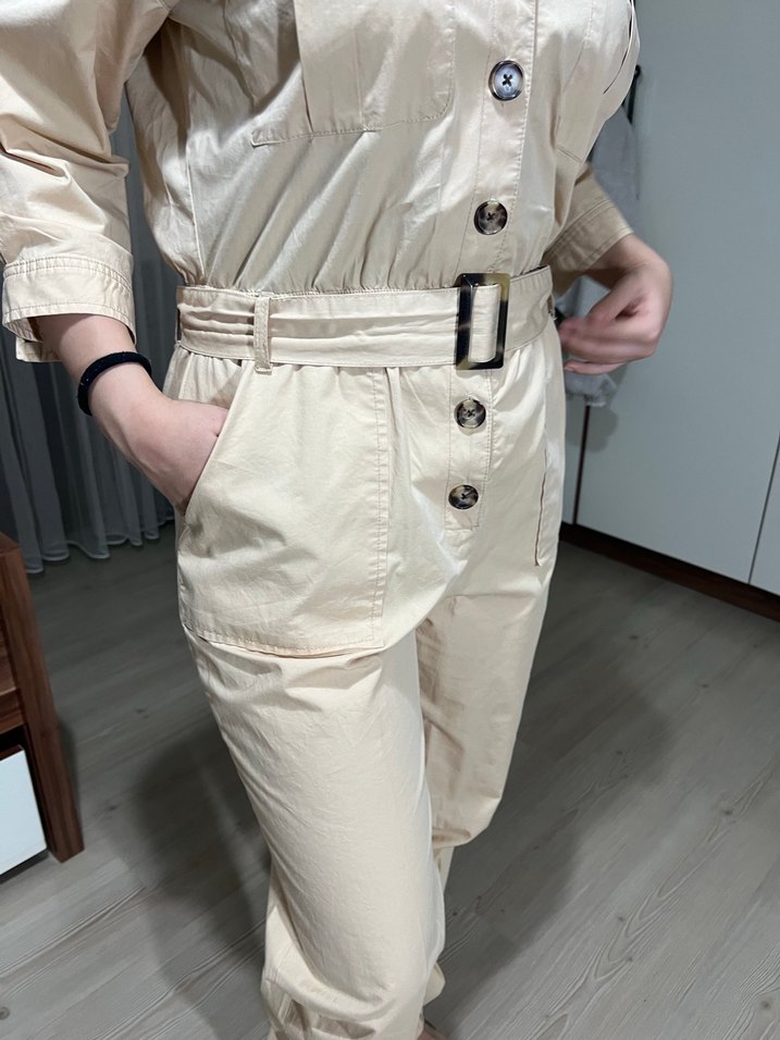 Mavi Marka Bej Kemerli Kadın Tulum - Görsel 5