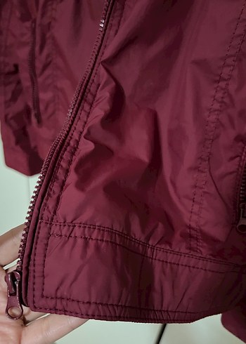 Bordo Fermuarlı Erkek Yağmurluk-Ceket - Görsel 3