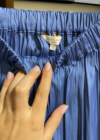 Mavi Pilili Uzun Kadın Etek - Görsel 2