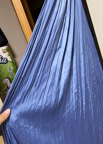 Mavi Pilili Uzun Kadın Etek - Görsel 12