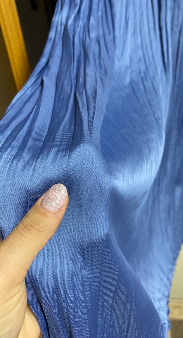 Mavi Pilili Uzun Kadın Etek - Görsel 3