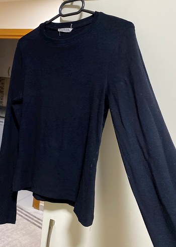 Siyah Kadın Süet Uzun Kollu Basic Kazak - Görsel 3